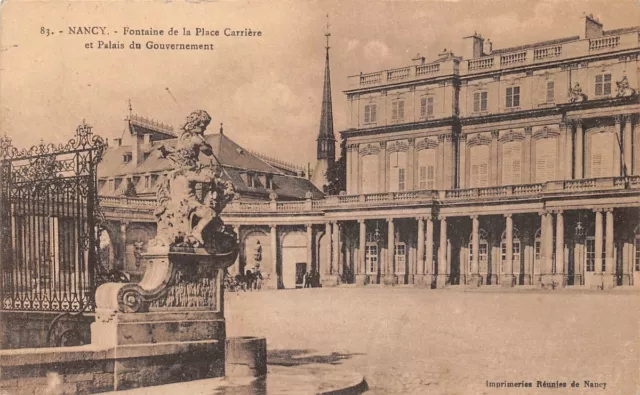 NANCY - Fontaine de la Place Carrière et Palais du Gouvernement