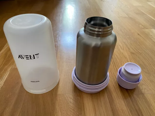 Philips Avent SCF256/00 Thermo-Flaschenwärmer, für unterwegs, edelstahl/neutral