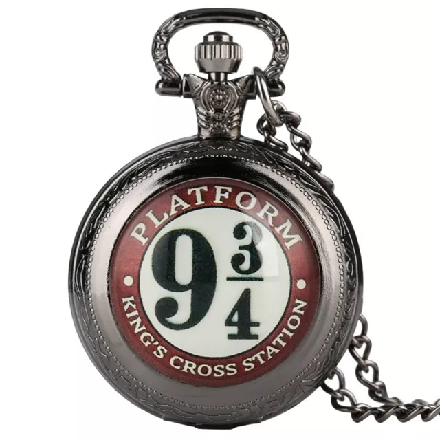 Vintage Harry Potter Antique Pocket Watch Chain Necklace Quartz Pendant Gifts