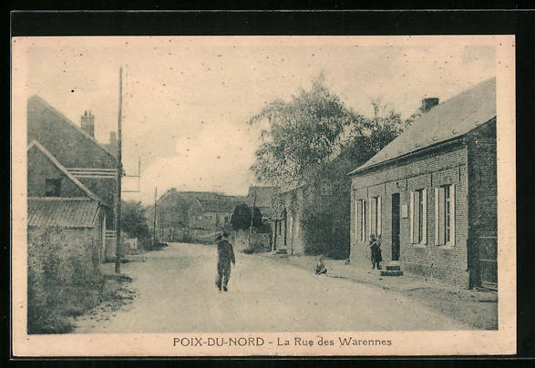 CPA Poix-du-Nord, La Rue des Warennes