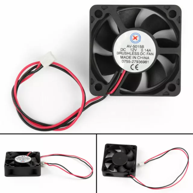 1x DC Brushless Cooling PC Computer Fan 12V 5015B 50x50x15mm 0.14A 2 Pin Wire RA