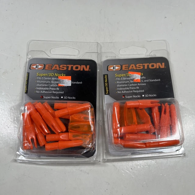 2 Packs of Easton Super Nocks 12 Pack Orange Fits S Series Arrow No Adhesive