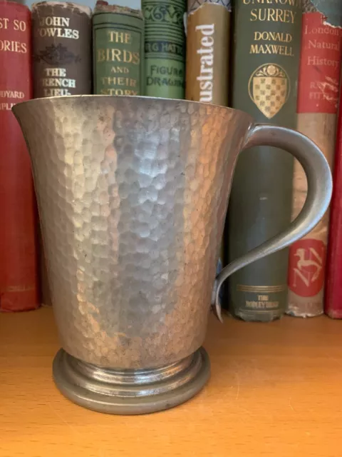 Old My Lady Hand Hammered Pewter Large Mug Tankard - great shape!