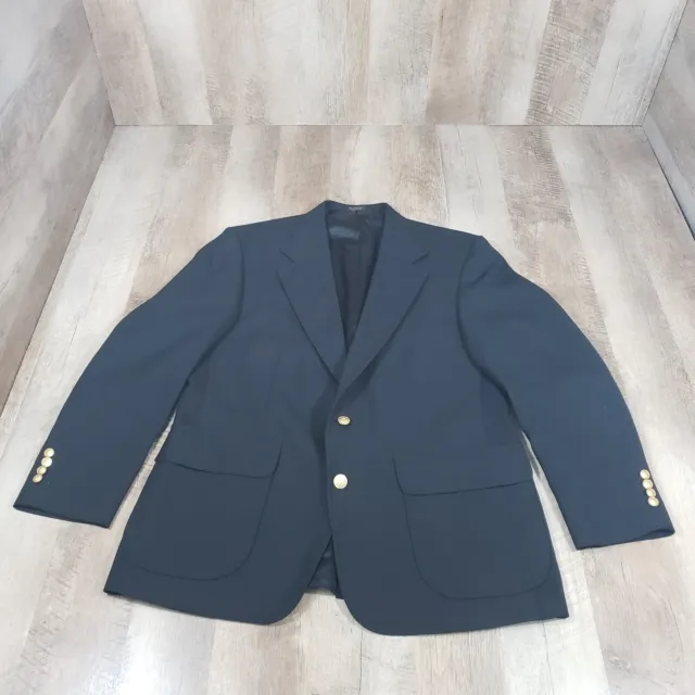 Andhurst Men's Solid Button-Front Blazer Jacket Black Size 44R