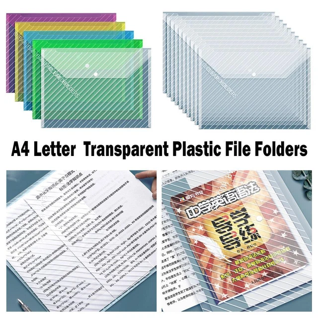 A4 LETTER TRANSPARENT Plastic File Folders. 7.73 PicClick