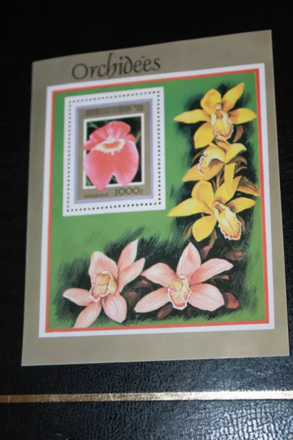 PA 19 Lot Briefmarken postfrisch Block Benin Orchidee