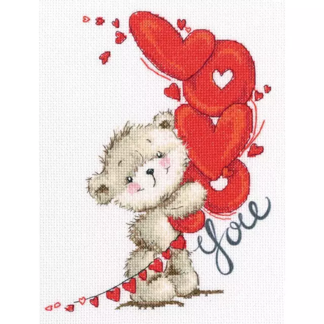 RTO counted Cross Stitch Kit "I love you" M70032, with printed background 22x27