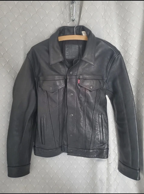 Veste En Cuir Sandro Daytona Noire - Taille S, Occasion Très Bon état, Style Bomber, Pour Homme