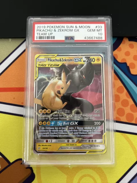 Pikachu & Zekrom GX (33/181) [Sun & Moon: Team Up] PSA 10