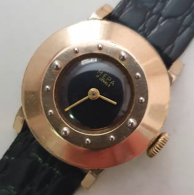 Reloj mecánico vintage "MEPA Watch Co." Damas suizas 30 mm ¡Raro! reloj de...