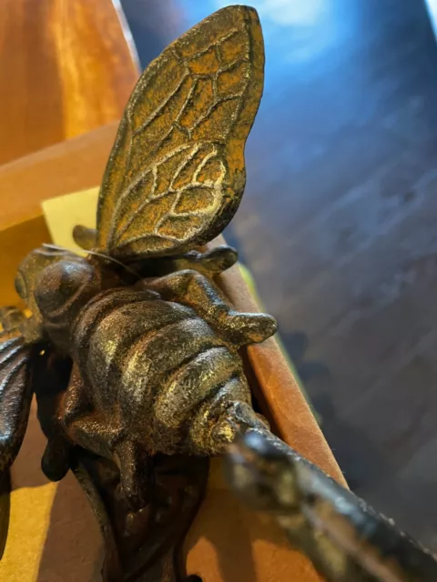 Bumble Bee Vintage Hand Forged Cast Iron Handcrafted Artisan Coat Key Wall Hook