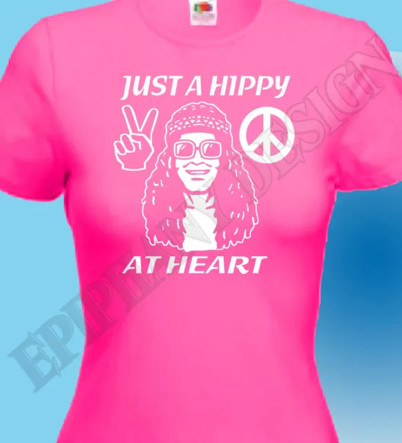 Hippy Camiseta Hippie 60's Inspirado Paz Amor En Corazón Cnd Woodstock 60s 2