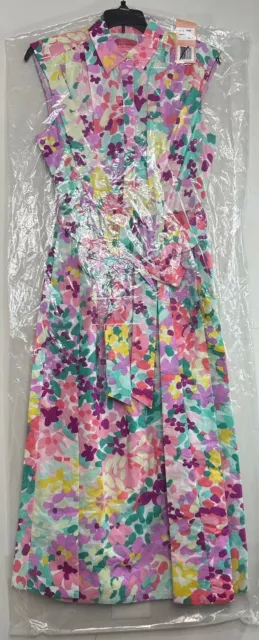 NWT kate spade Womens Shirtdress Multi 8 Painted Petals Floral Cotton Pastel 2