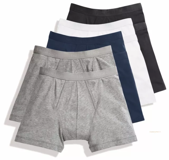 Paquet De 2 Noir Gris Blanc ou Bleu Extensible Coton Homme Long Boxers Short