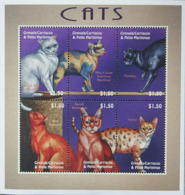 GRENADA GRENADINEN GRENADINES 2000 KLB 3313-18 Katzenrassen Katzen Cats Fauna **
