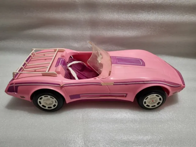 Vintage Mattel 1979 Barbie Corvette Car Pink Purple Striped