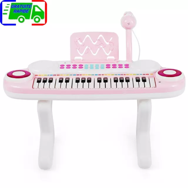 Piano pour enfants rose - Avec microphone - Clavier multifonctionnel -  Filles - Jouets