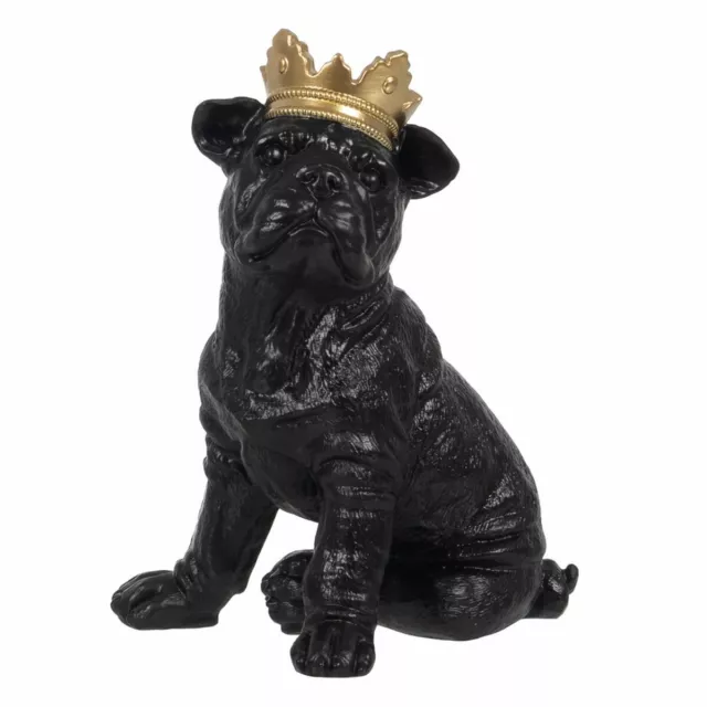 Deko-Figur Schwarz Gold Hund 15,5 x 18,4 x 25,5 cm