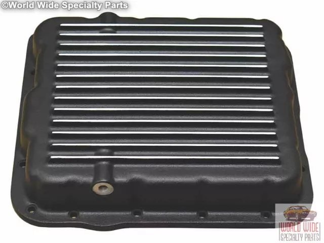 GM 700-R4, 4L60, 4L60E HD Trans. Pan, Stock Cap., Up to 2002, Black Powder Coat