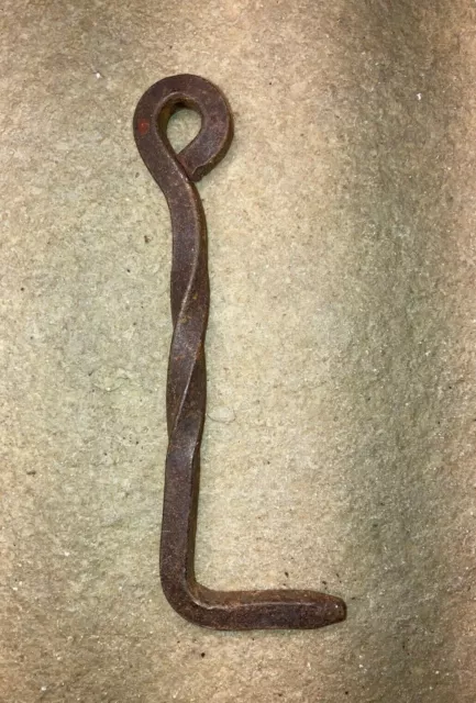 Antique Primitive Wrought Iron Hook Barn Gate Latch Hand Forged