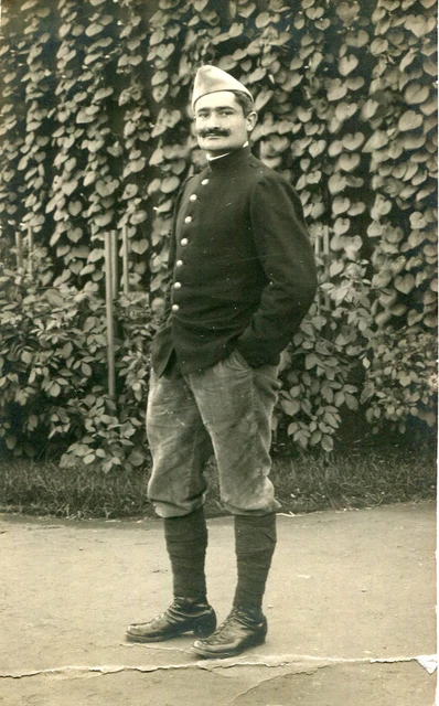 Military photo card of soldier Auguste BOUQUET prisoner written in Toul