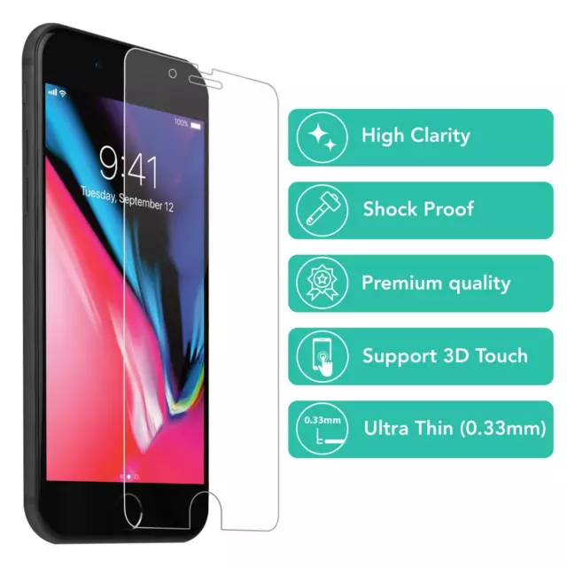 For Apple iPhone 7 Tempered Glass Screen Protector Genuine 2