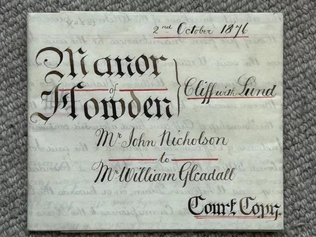 1876 Indentured Property Plea, Manor Of Howden, Cliffe With Lund, York