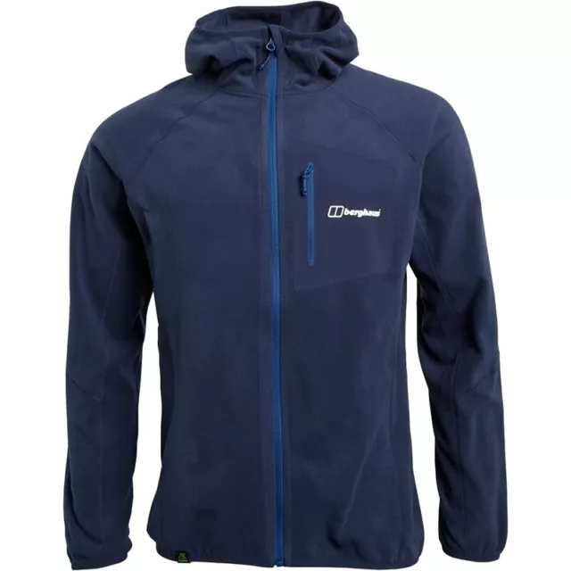 Berghaus Kedron (Large L) Eco Mens Hooded Full Zip Fleece (Blue) - NEW