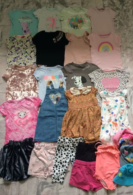 Girls Clothes Bundle 4-5 Years Next TU Etc Tops Shorts Dress Hats Etc
