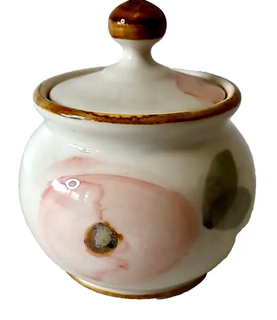Robert Gordon Pottery Orchard Blossom Lidded Sugar Pot Bowl As New Vintage 80's