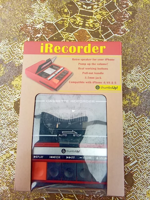 Irecorder magnétophone rétro haut parleur iPhone 4/4S et 5 compartiment cassett