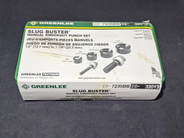 Greenlee Slugbuster 7235BB Manual Knockout Punch Set, 1/2” to 1-1/4” Barely Used