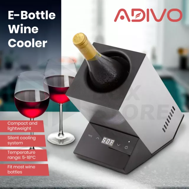 ADIVO Wine Cooler Chiller Electric Bottle Bucket Storage 750ml Fast Portable