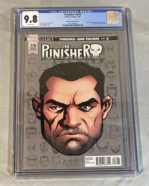 Punisher 218 CGC 9.8 War Machine McKone legacy Headshot Variant