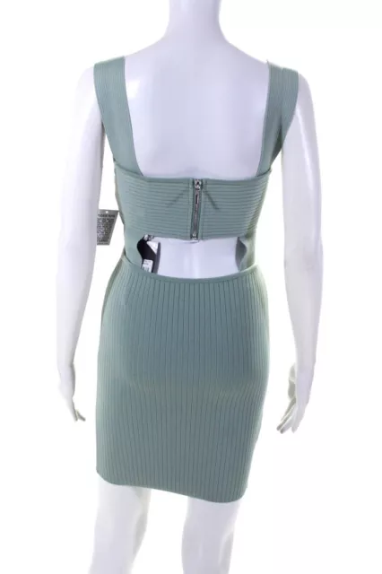 Herve Leger Women's Square Neck Bandage Mini Dress Green Size XS 3