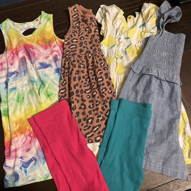 girls 5-6 years summer bundle- 2 dresses (1next), 2playsuits (1 next), 2 shorts.