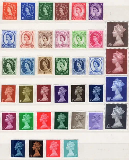 GRAN BRETAGNA - 1958/1969 - Lotto francobolli Regina Elisabetta - MNH **