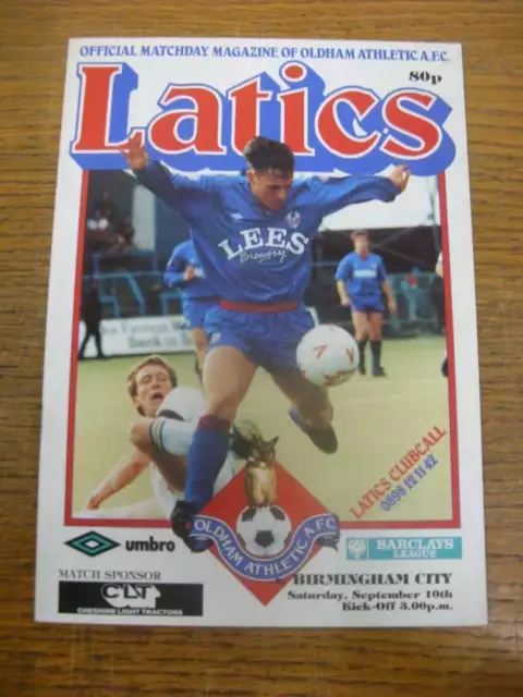 10/09/1988 Oldham Athletic v Birmingham City