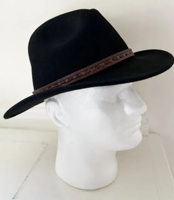 SCALA Classico Hat Four Seasons Felt Dorfman Pacific Men Sz L 100% Wool Black