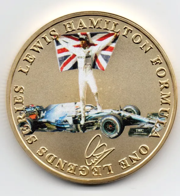 Ayrton Senna Lewis Hamilton Gold Coin F1 Signed Ferrari GP Monaco Old Car Sport