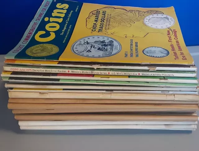 BIG LOT 21 "COINS" magazine Collecting Vintage -1960s, 70s --Musty--Numistatics