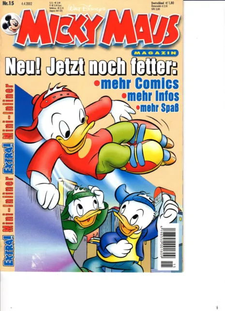 Walt Disneys Micky Maus Magazin Ausgabe Nr. 15 vom 04.04.2002