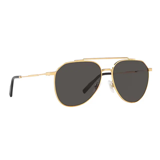 Dolce & Gabbana DG 2296 02/87 Gold Metal Aviator Sunglasses Grey Lens