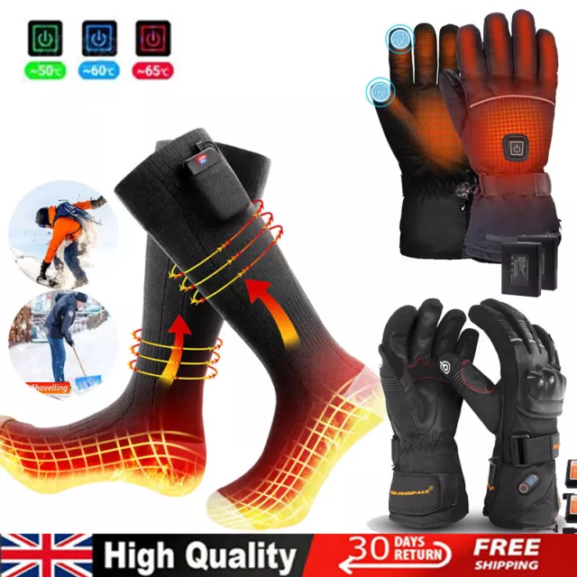 Rechargeable Battery Motorcycle Heated Gloves with Heated Socks Electric USB UK