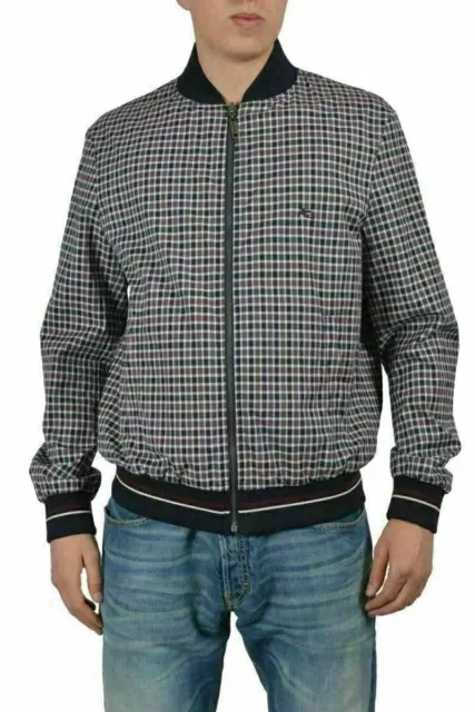 Etro Men's Multicolor Checkered Reversible Casual Jacket Size US XL IT 54