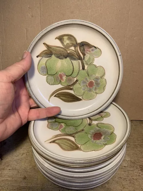 Vintage Lot of 8 Plates 6 1/2” Across Troubadour Denby England