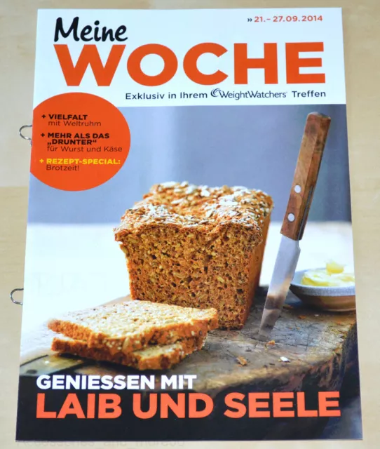 Weight Watchers Meine Woche 21.9 - 27.9 ProPoints™ Plan 2014 Wochenbroschüre NEU