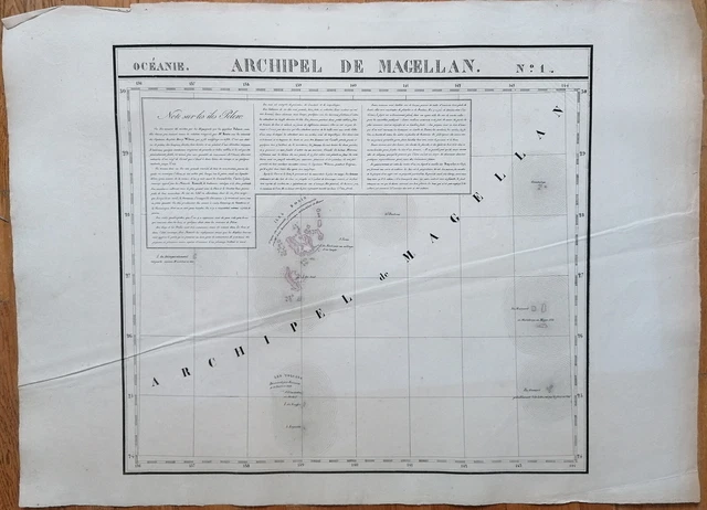 Pacific Large Original Map Ogasawara Islands Japan by Vandermaelen - 1827