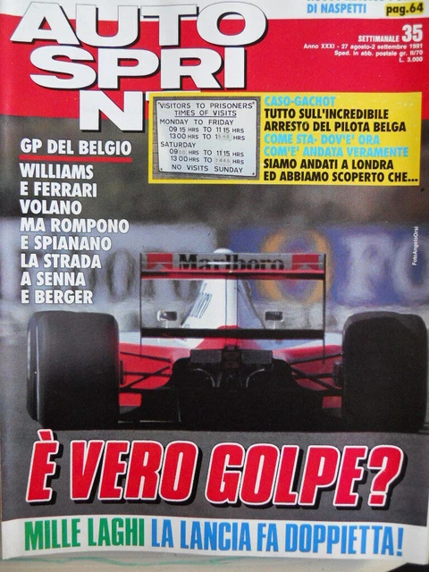 AUTOSPRINT N 35 1991 Gp Belgio Ayrton Senna e Berger [P9] EUR 7,32 ...