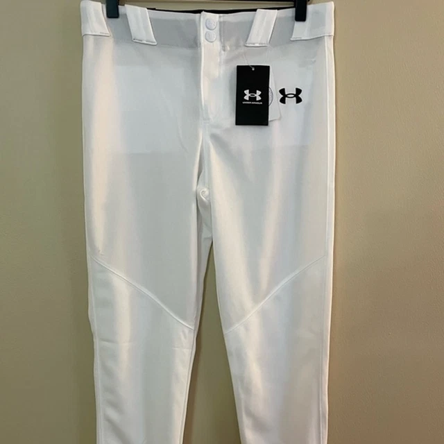 Under Armour Boys White Loose Baseball Pants Size Large NWT